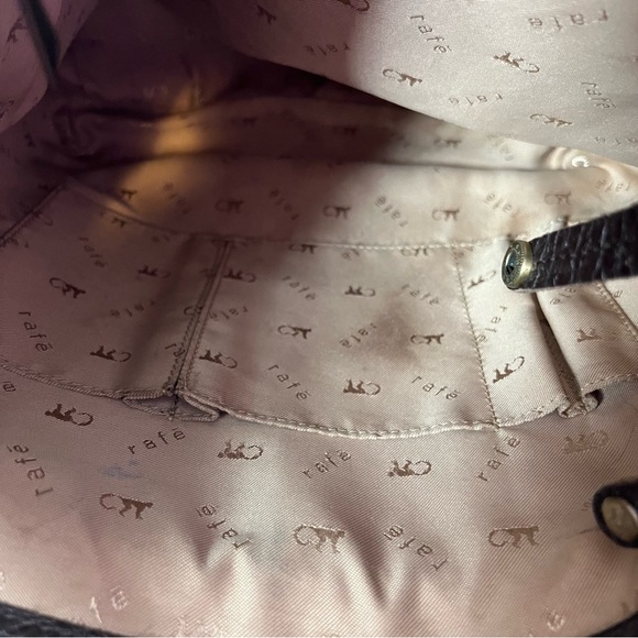 Rafe New York Distressed Pebbled Leather Studded Brown Crossbody Shoulder Bag - Picture 13 of 16